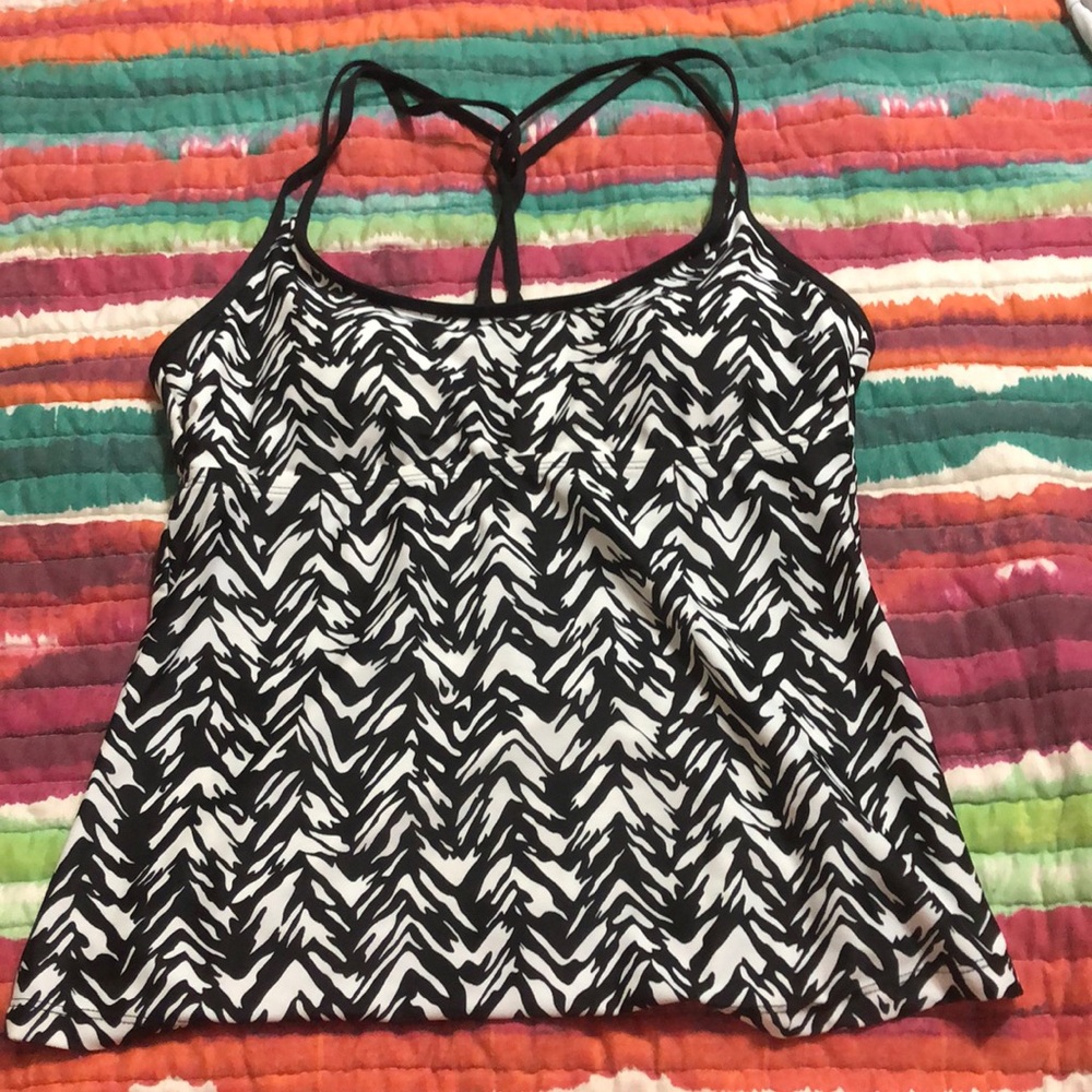 Kona Sol Black and White Swimsuit Top